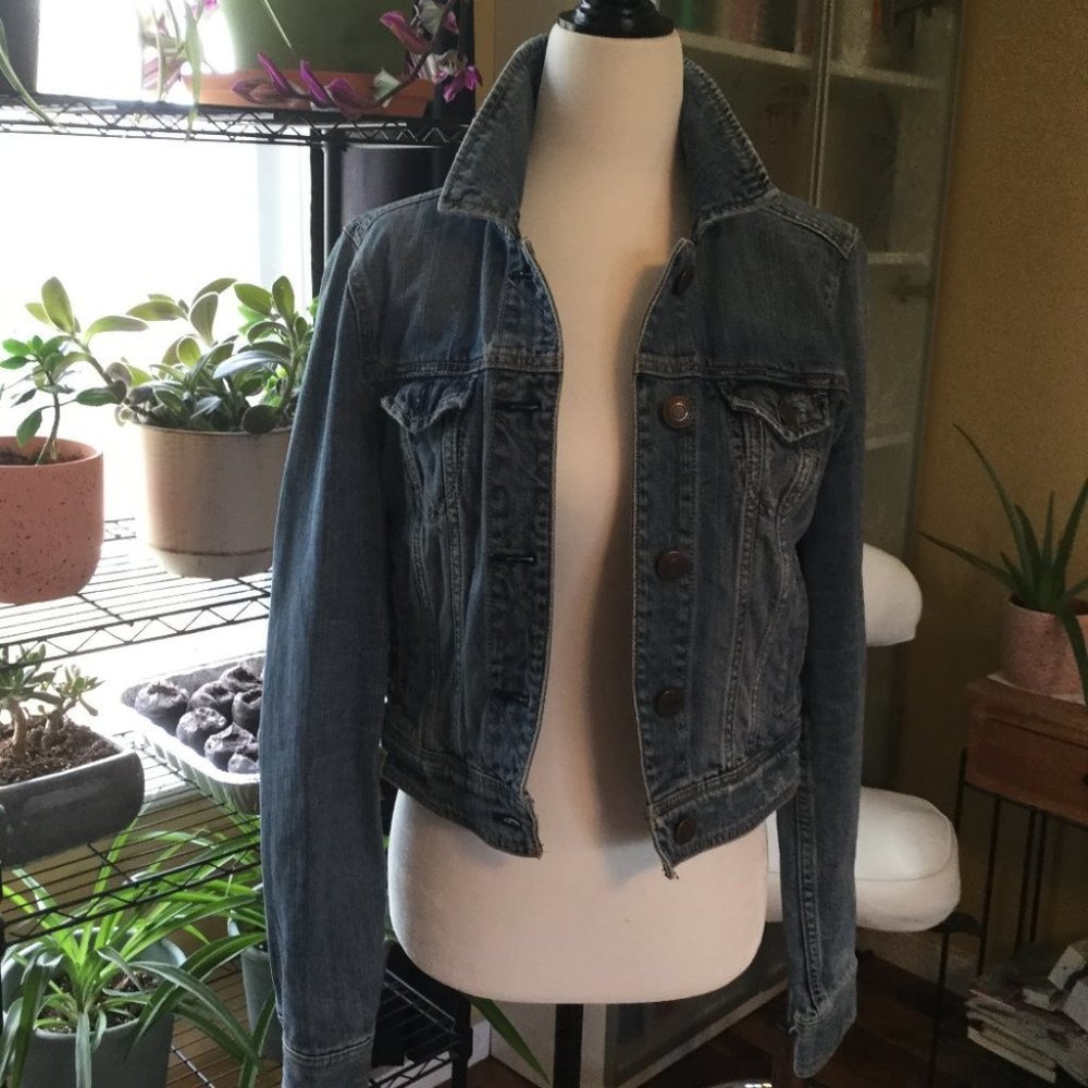 American Eagle cropped denim jean jacket